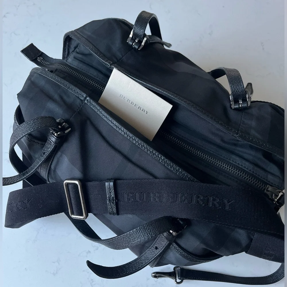 Burberry Graceford Nylon Tonal Check Diaper Bag